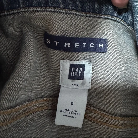 Gap Stretch Denim Jean Jacket Small Vintage 2005 Blue - Picture 4 of 5